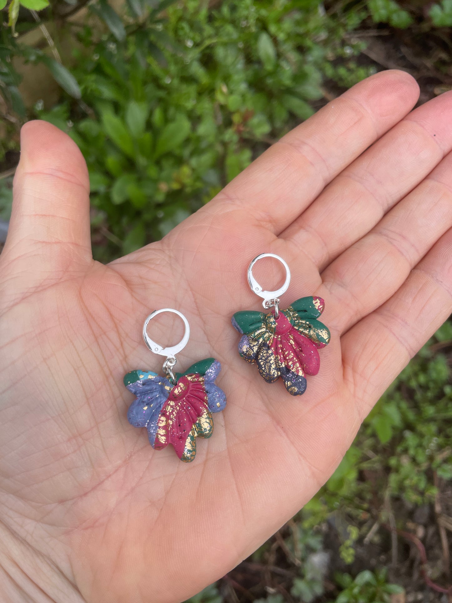 Multi shimmer hugger earrings