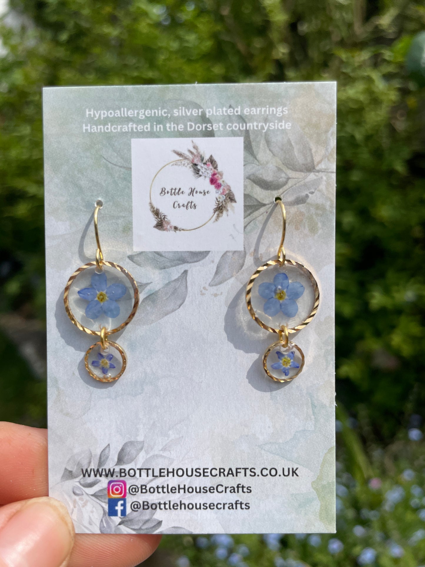 Forget me not double drop earrings