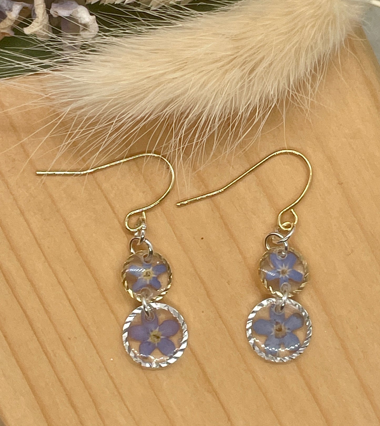 Gold and silver mix forget me not set