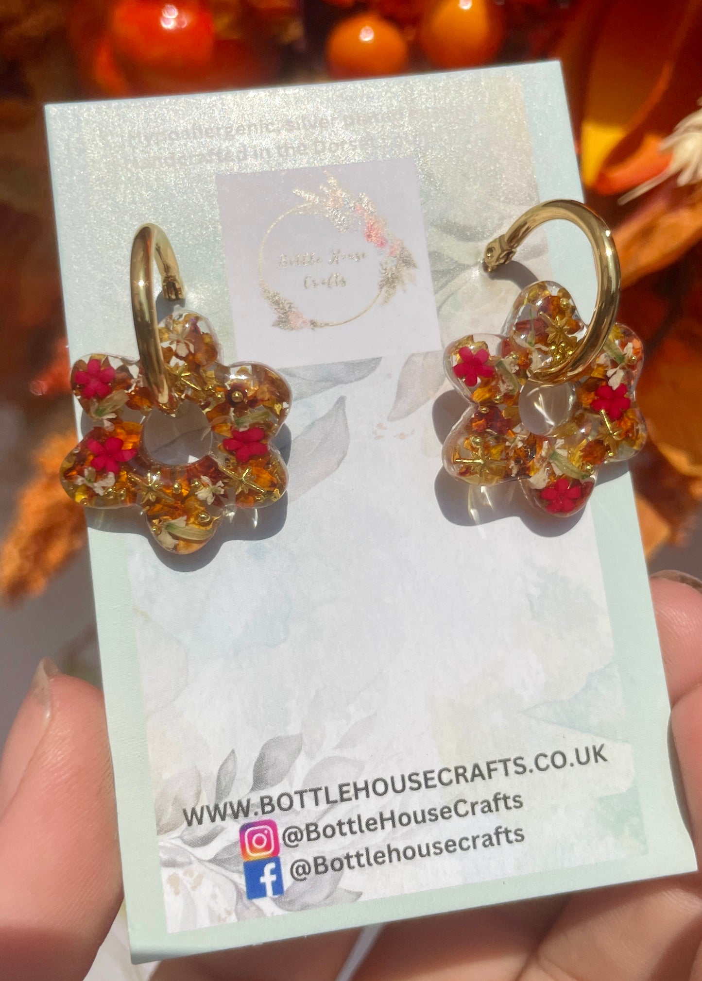 Autumn sparkle earring hoops