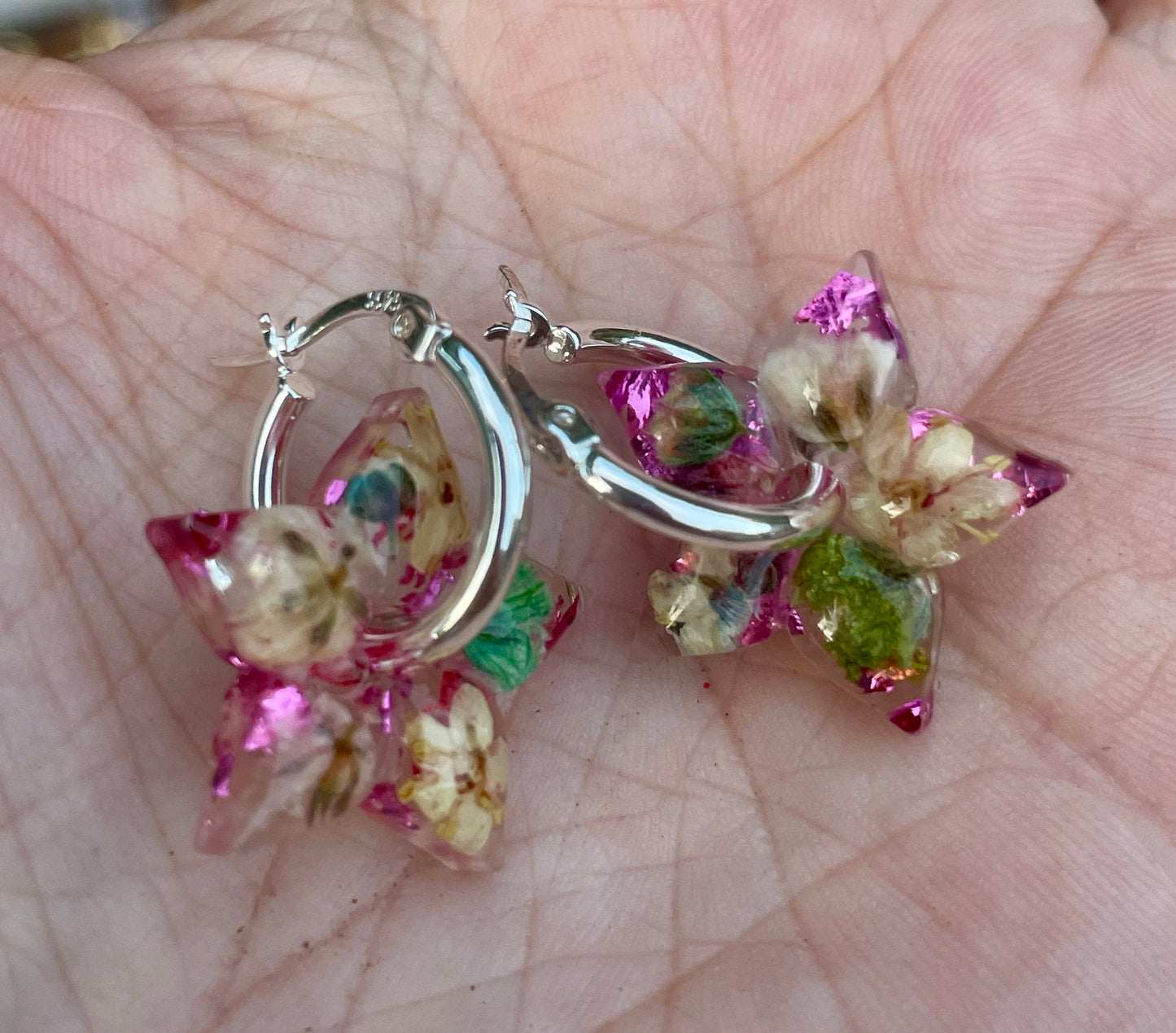 Colour burst soft star hoop earrings