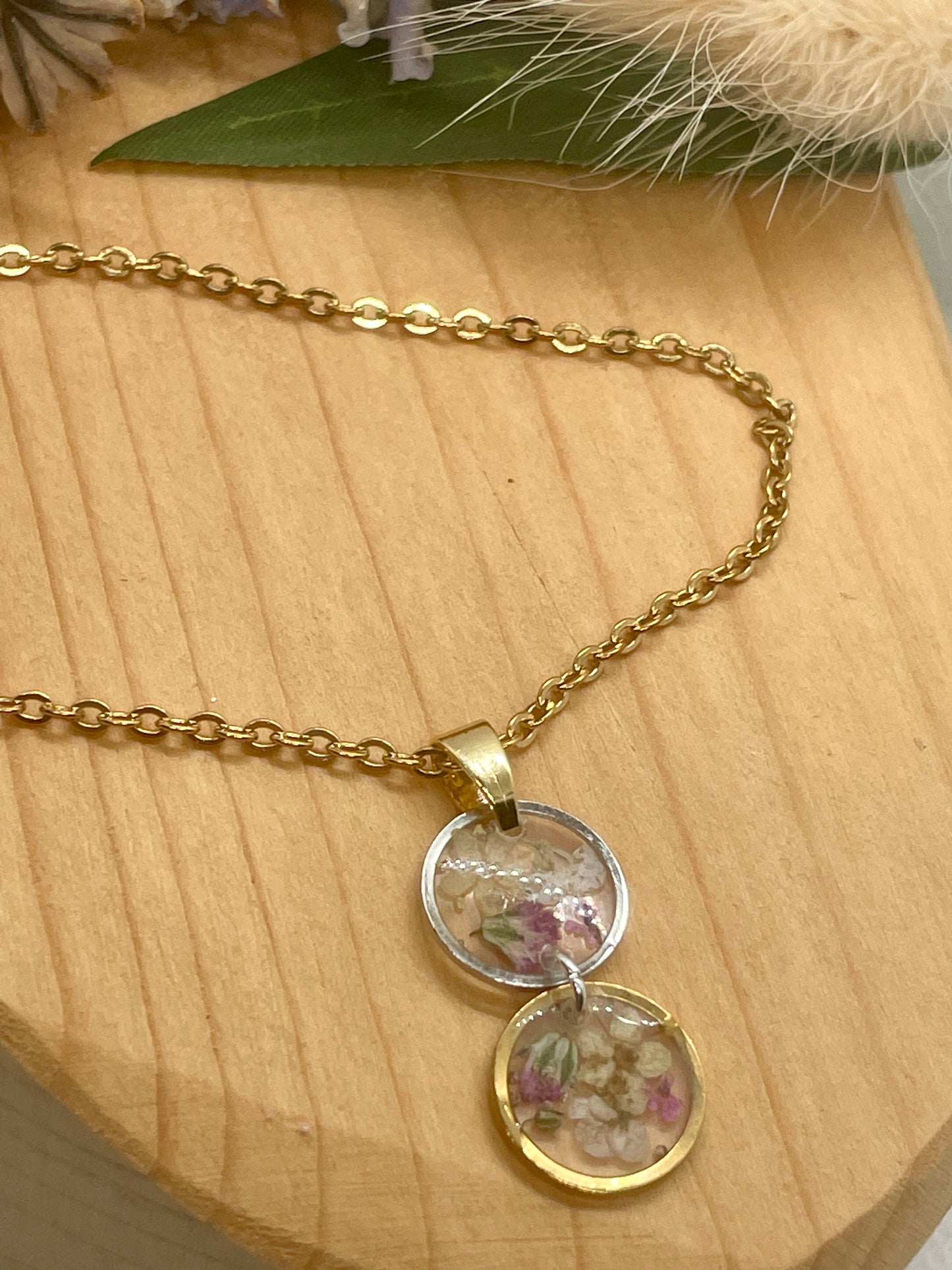 Double drop gold silver set