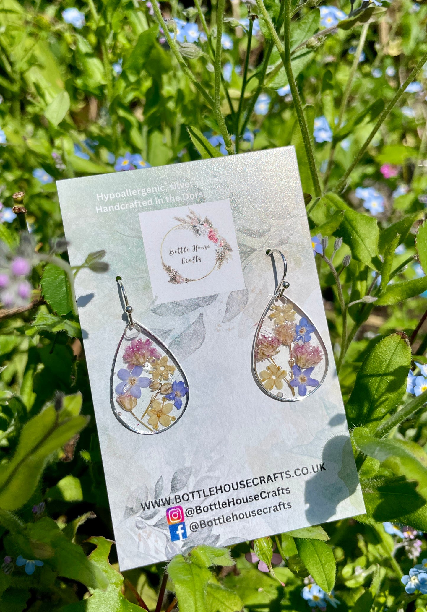 Floral tear drop earrings