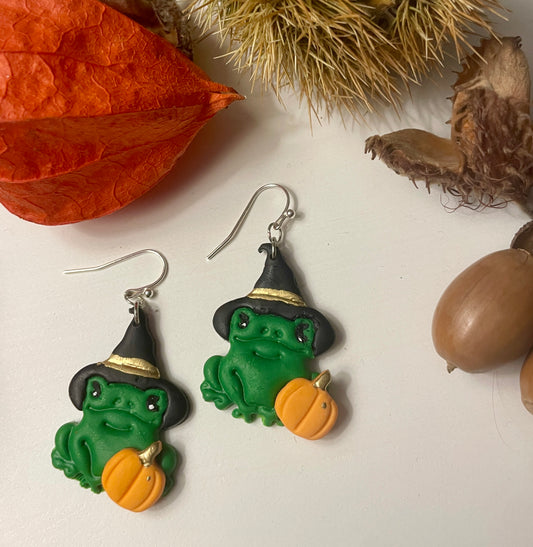 Witchy frog dangles