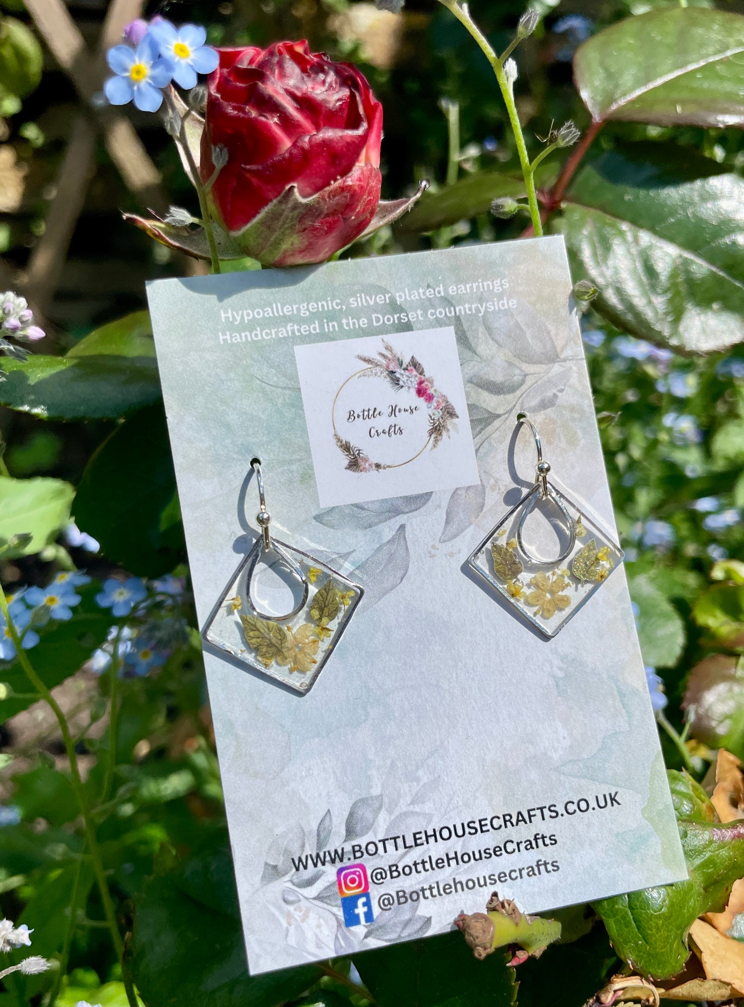 Art deco floral earrings