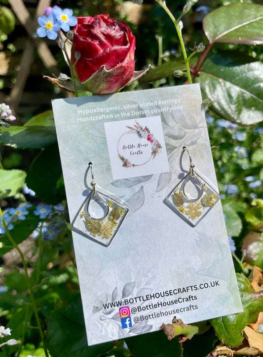 Art deco floral earrings