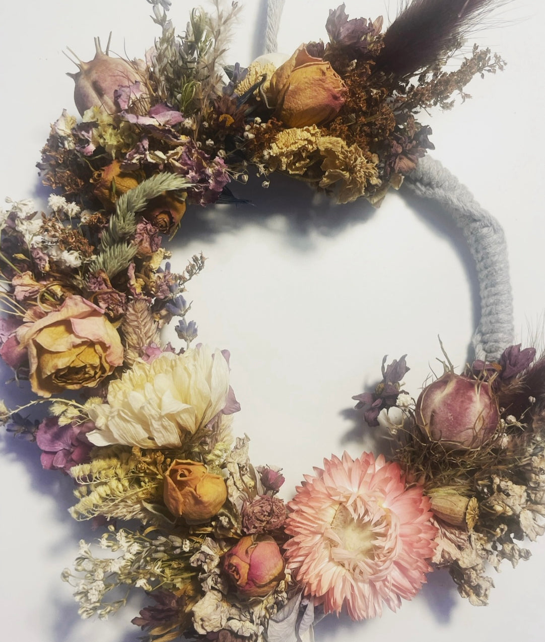 Dried flower wreath