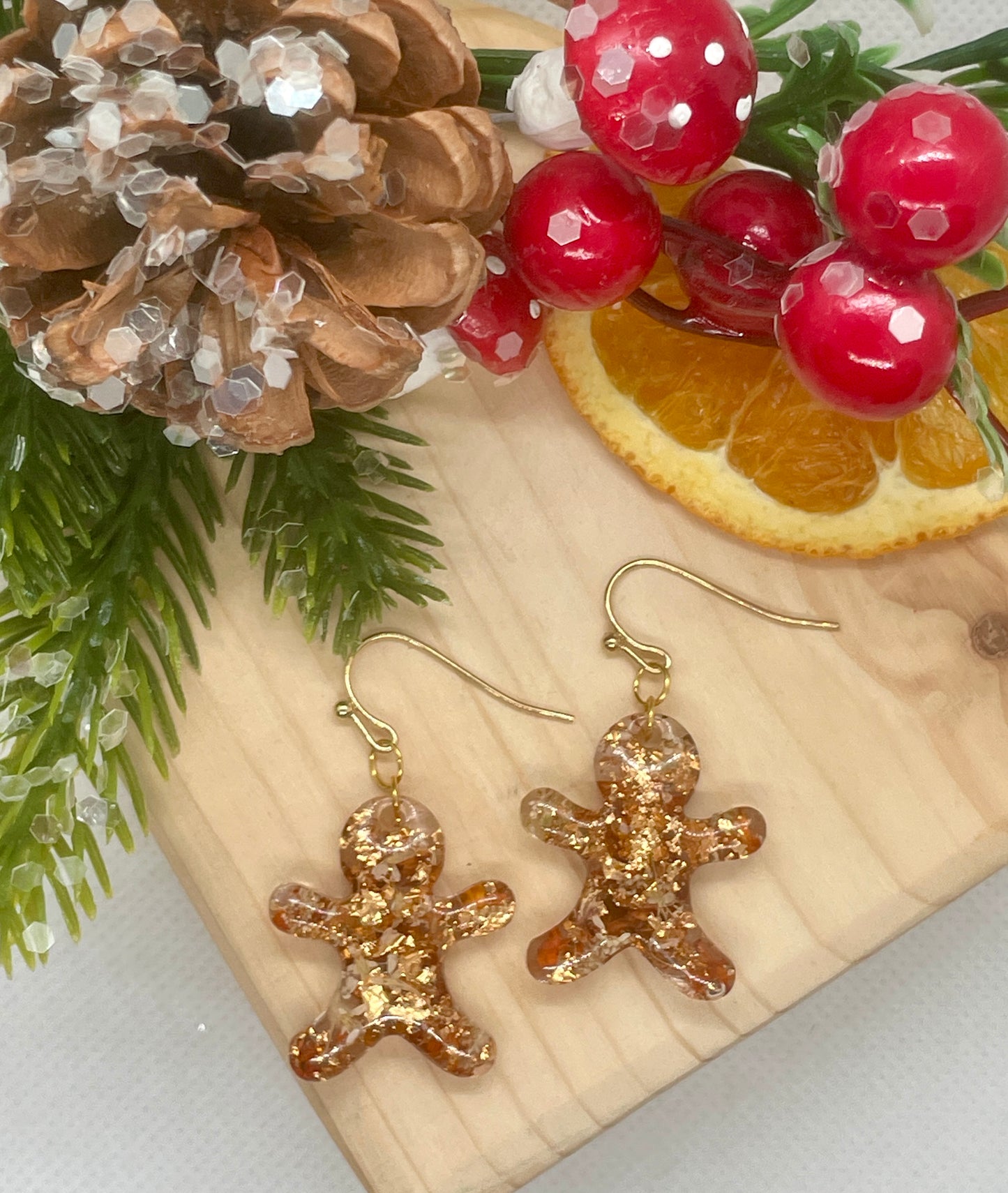 Gingerbread man earrings