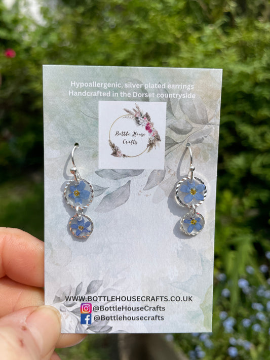 Forget me not double drop earrings