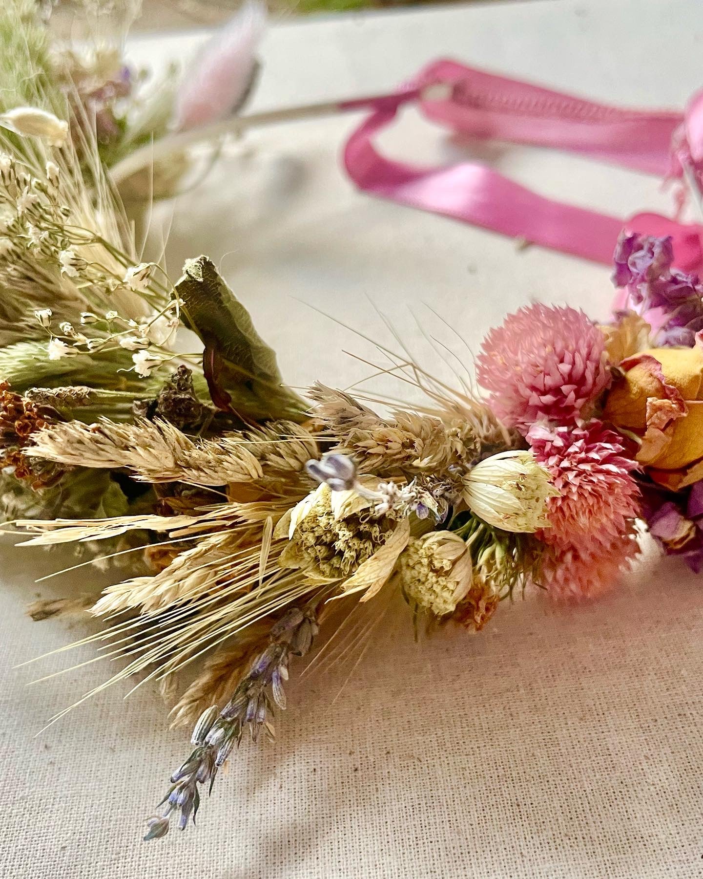 Dried flower crown