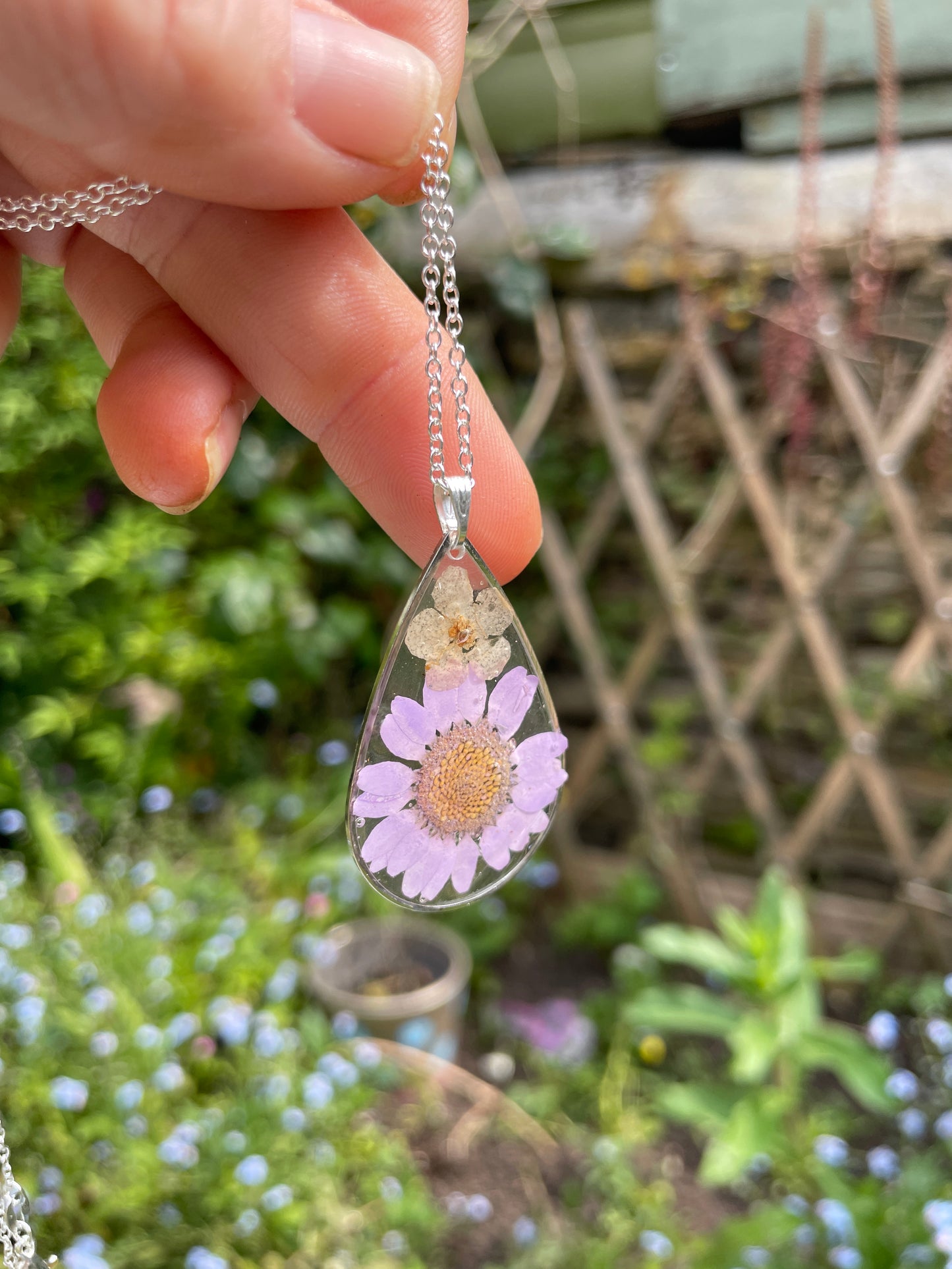 Lilac sunburst necklace
