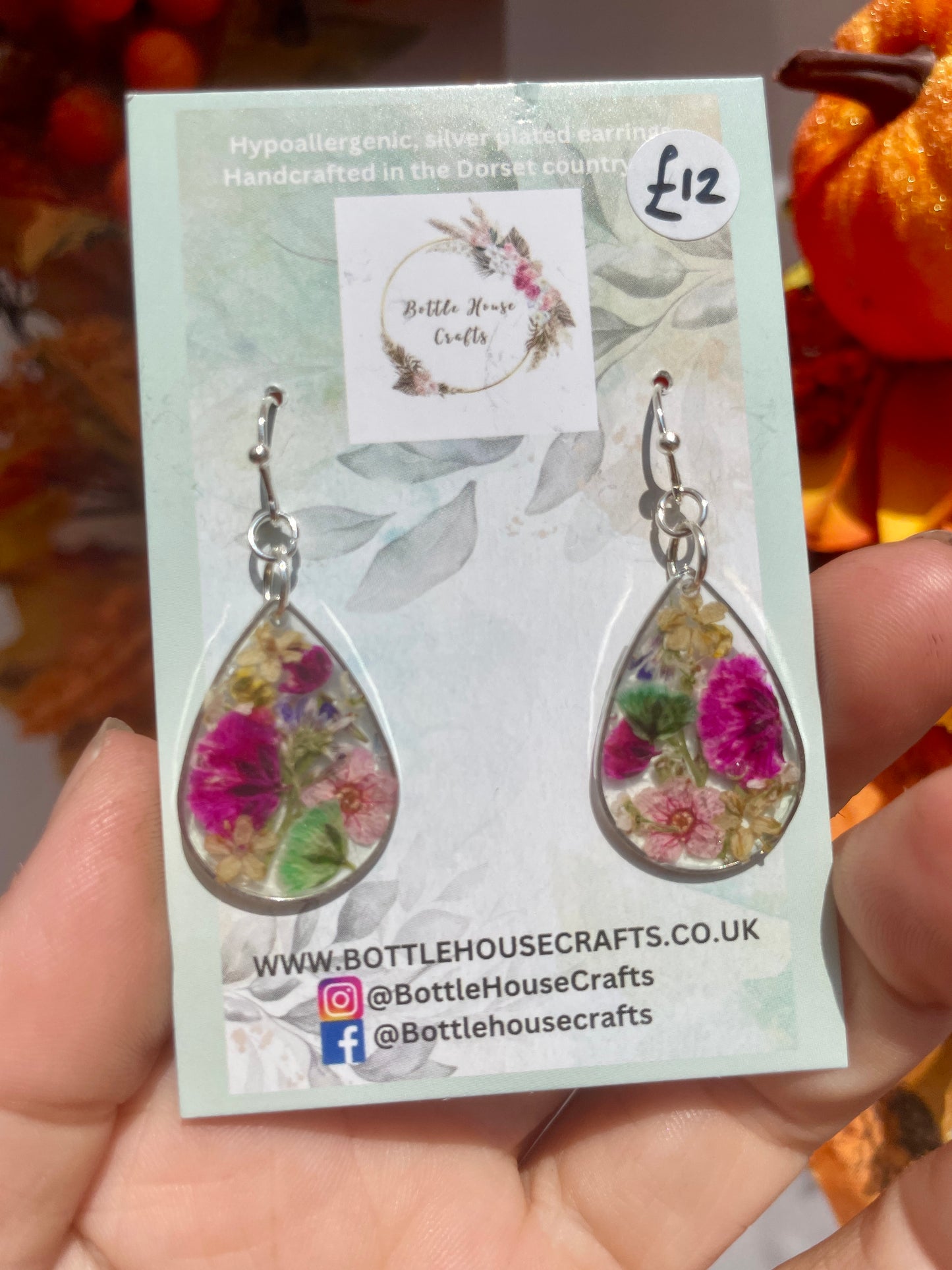 Colour burst teardrop earrings