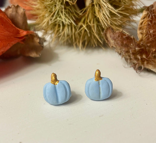 Baby blue pumpkin studs