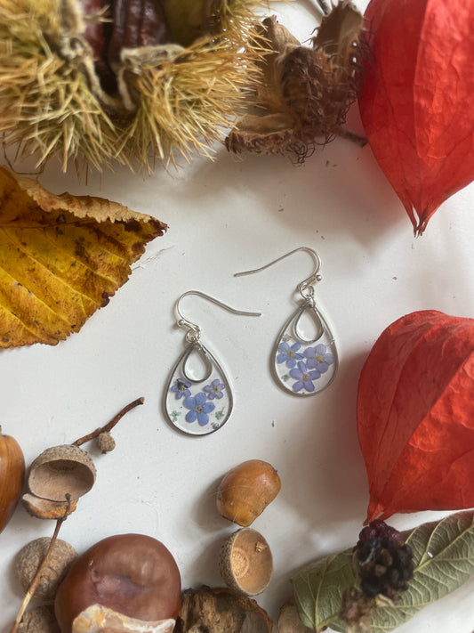 Forget me not teardrop dangles
