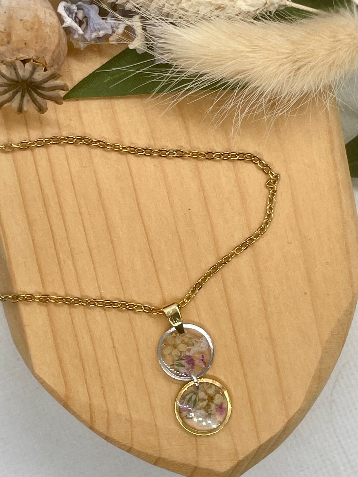 Double drop gold silver set