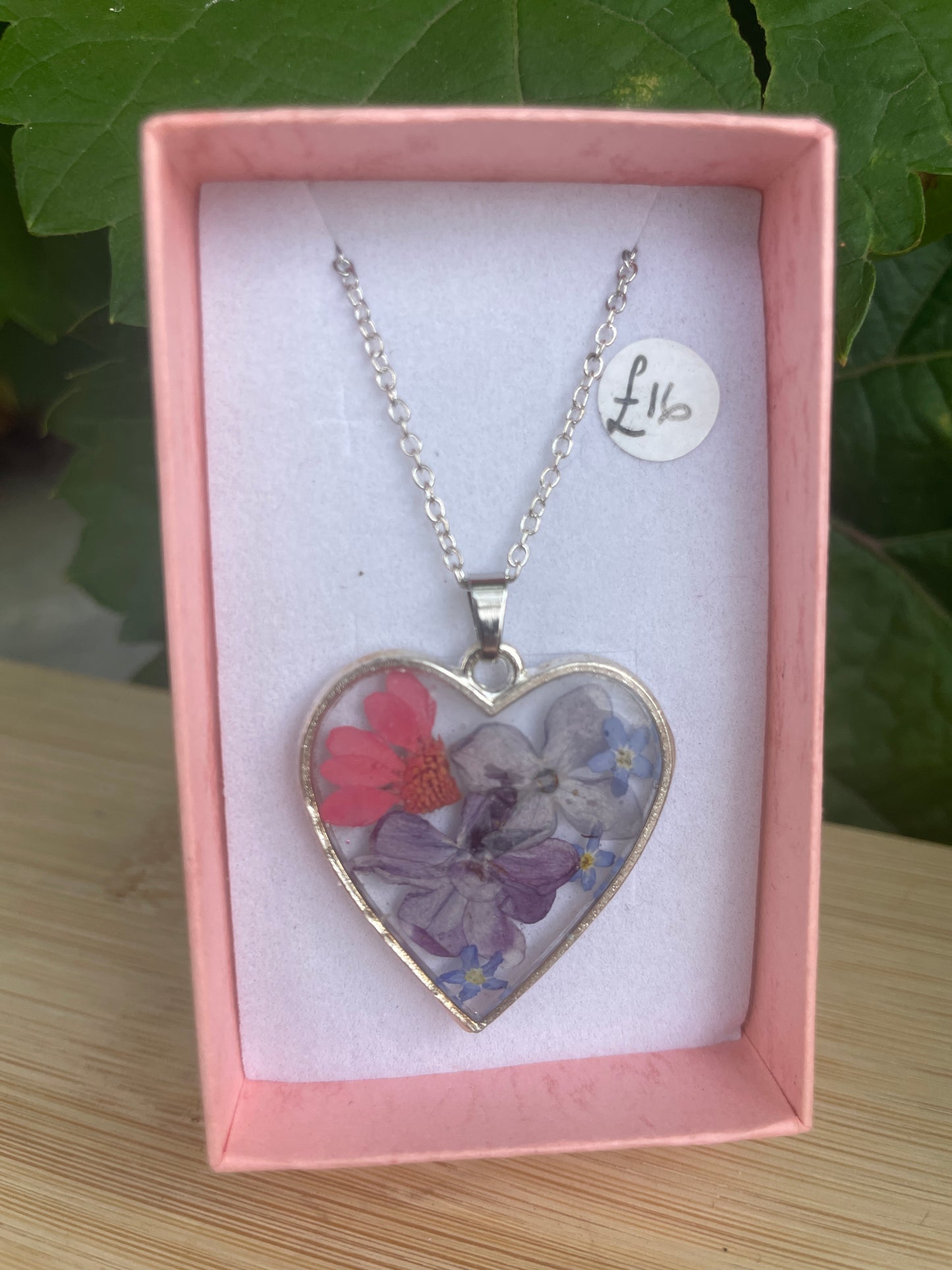 Lilacs heart necklace