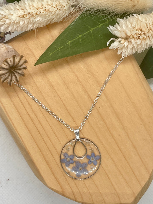 Bunch of forget me nots necklace
