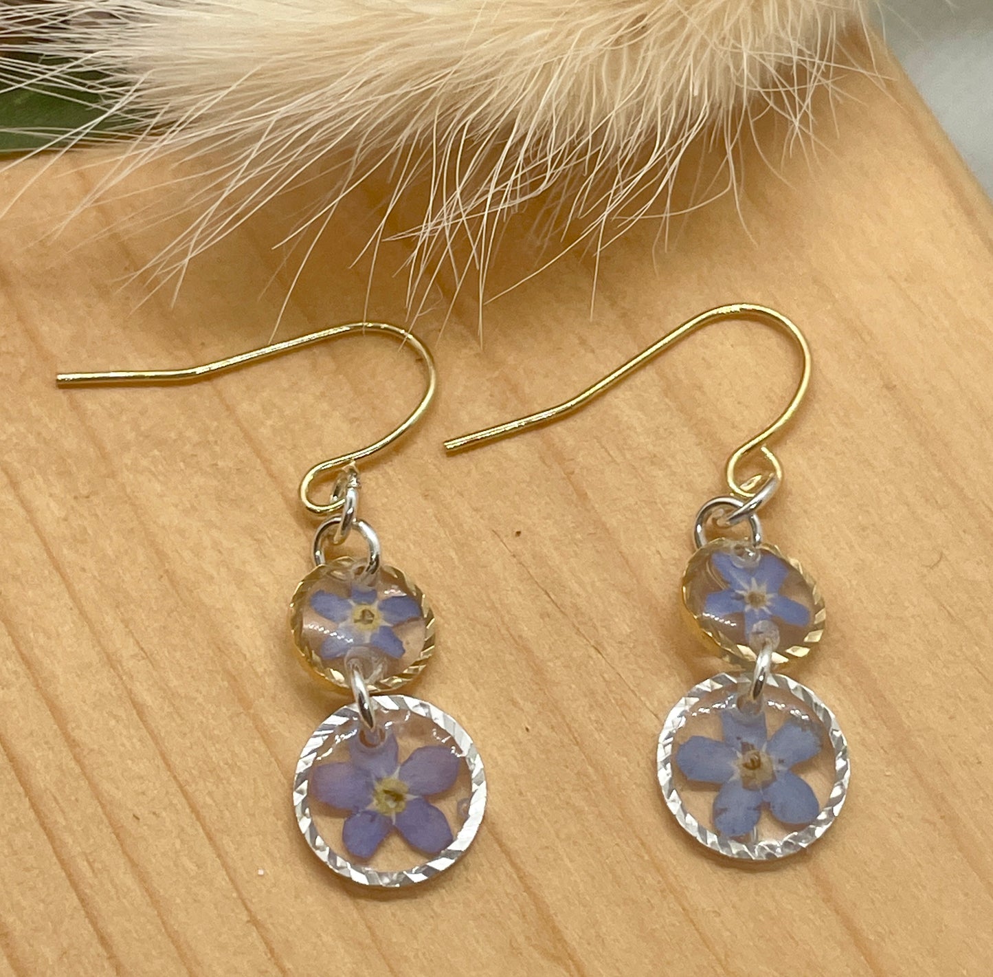 Gold and silver mix forget me not set