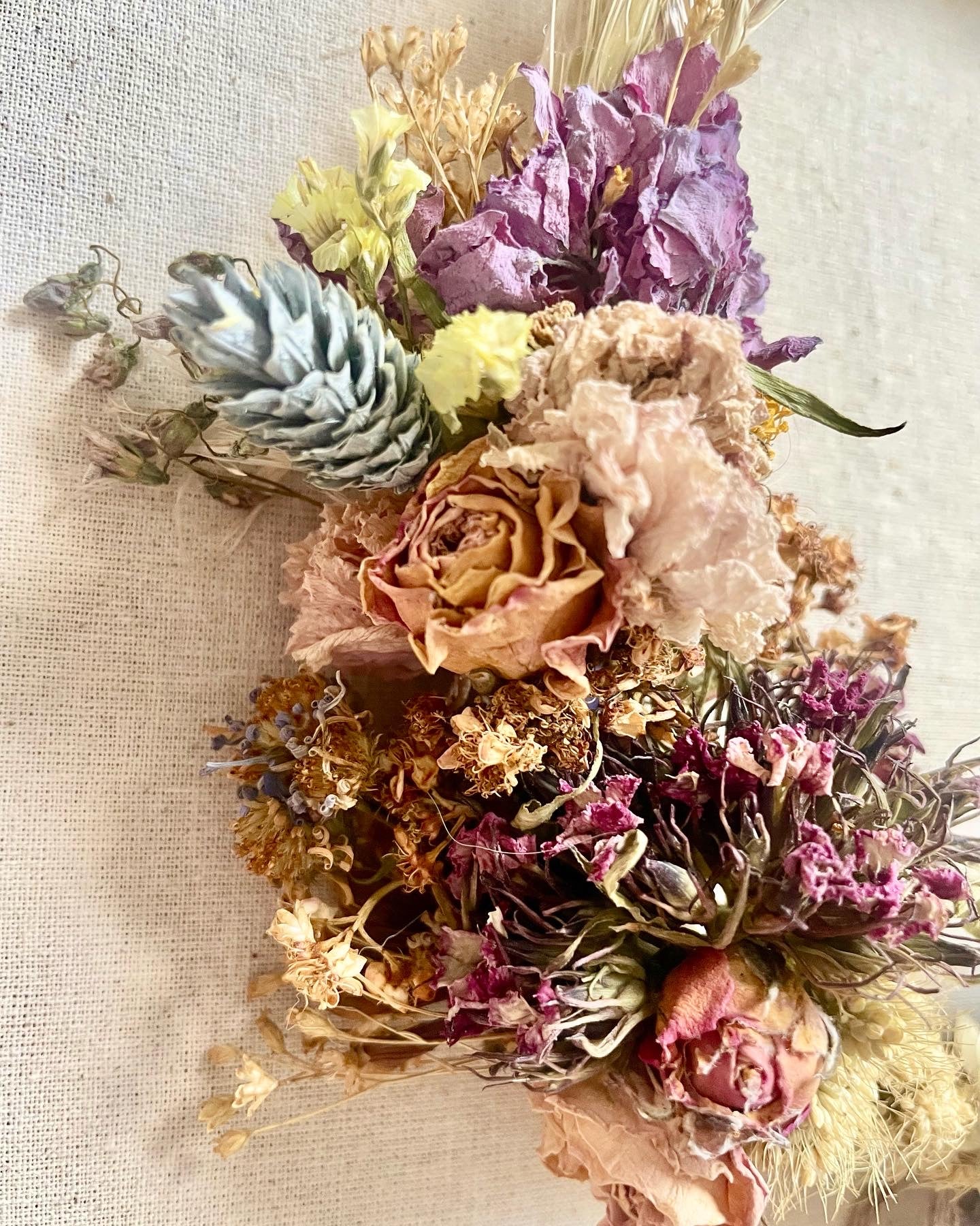 Dried flower wreath