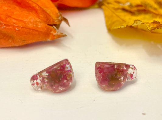Tiny cup autumn rose studs
