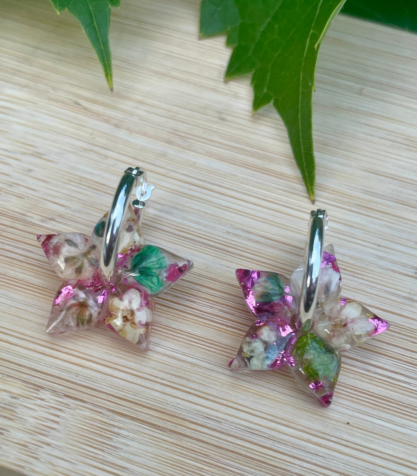 Colour burst soft star hoop earrings