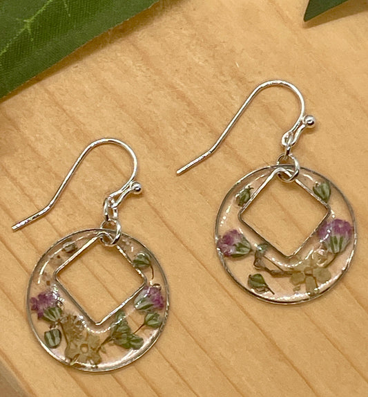 Elderflower and gypsophila circle dangles