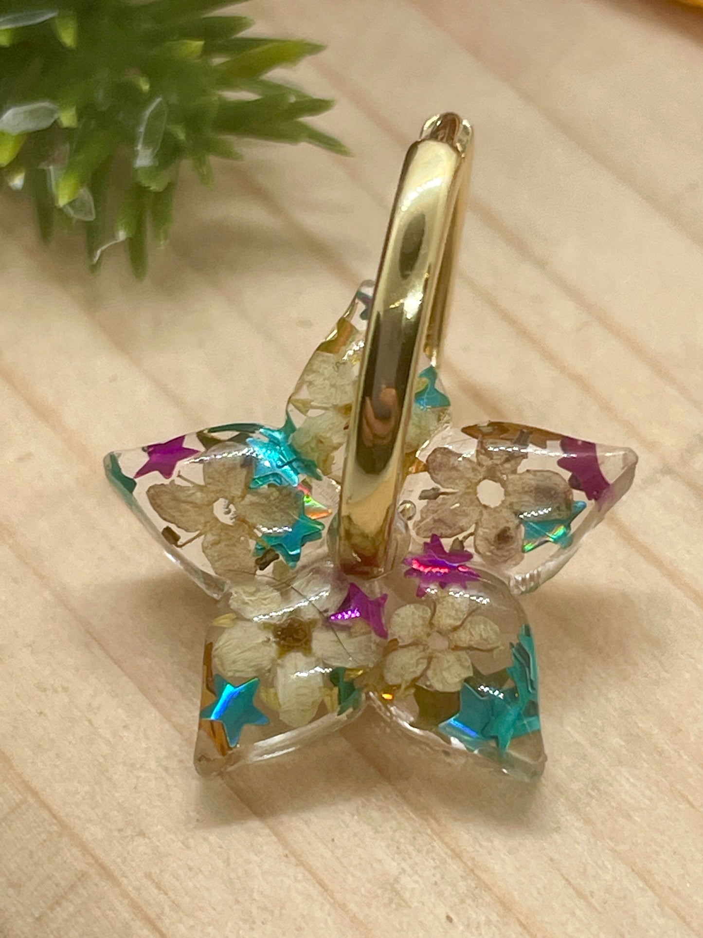 Christmas light star hoop earrings