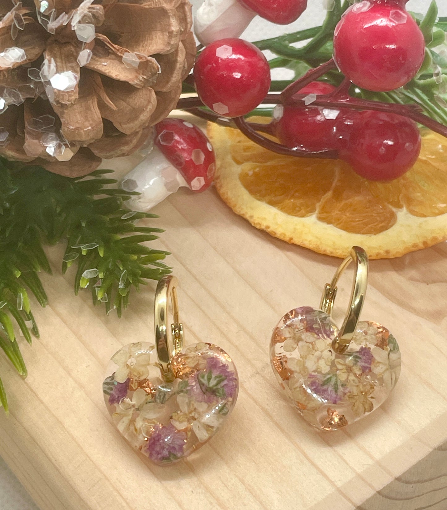 Love at Christmas hoop earrings