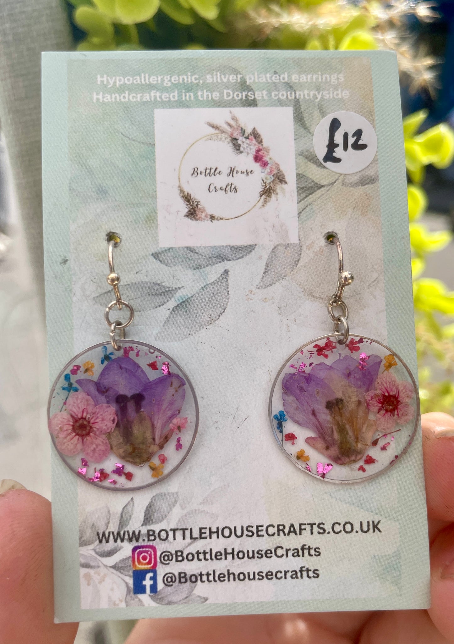 Bright floral circle earrings