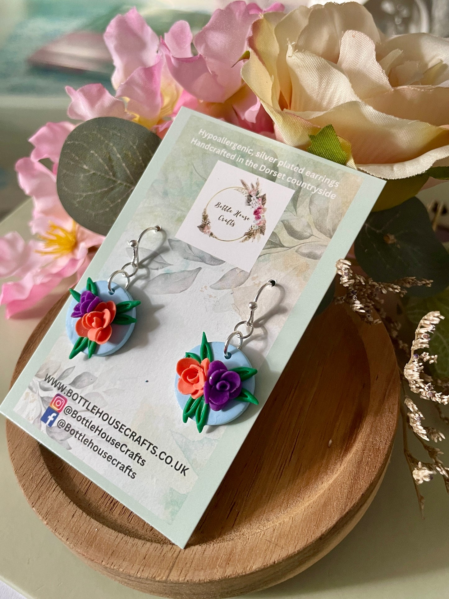 Delicate floral drop earrings