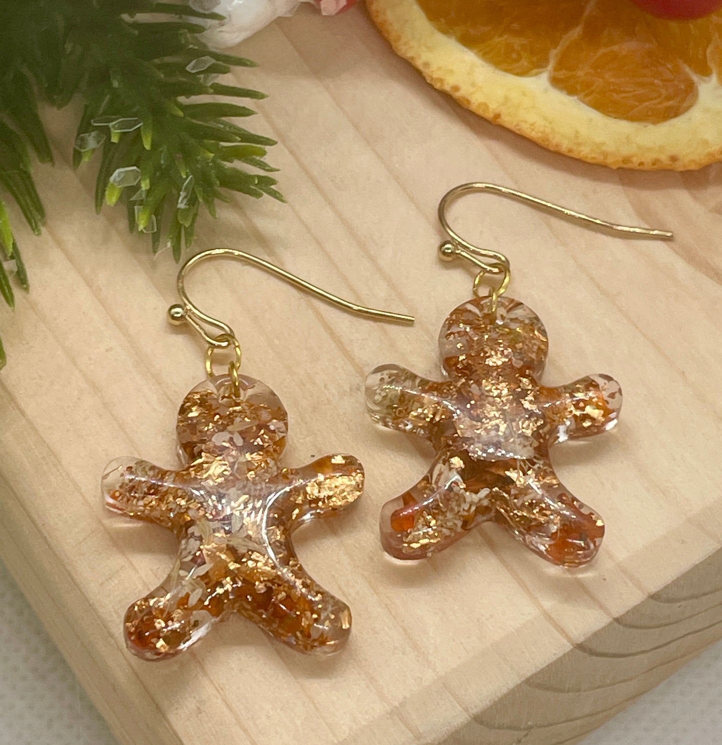 Gingerbread man earrings