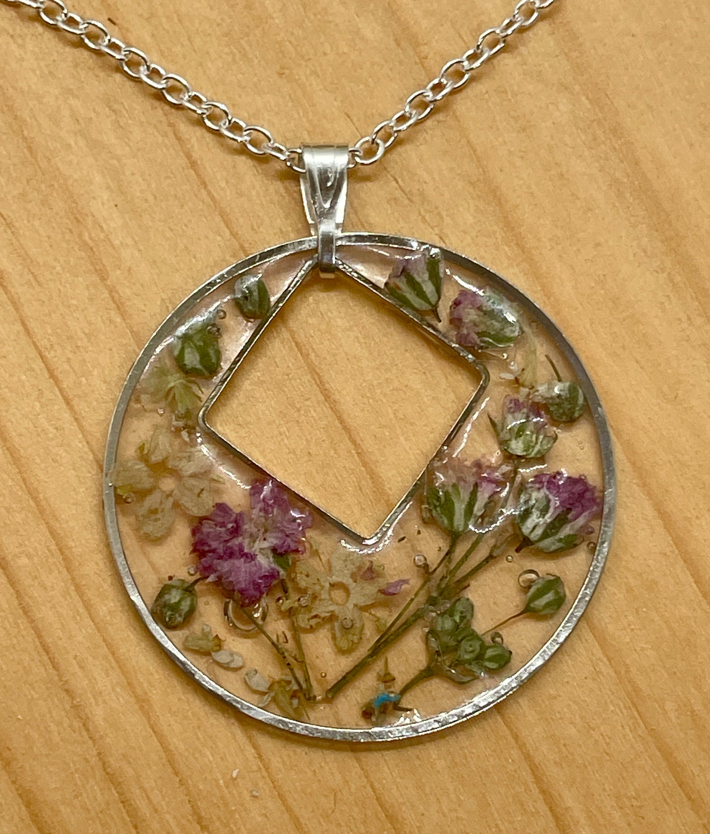 Gypsophila and elderflower circle necklace