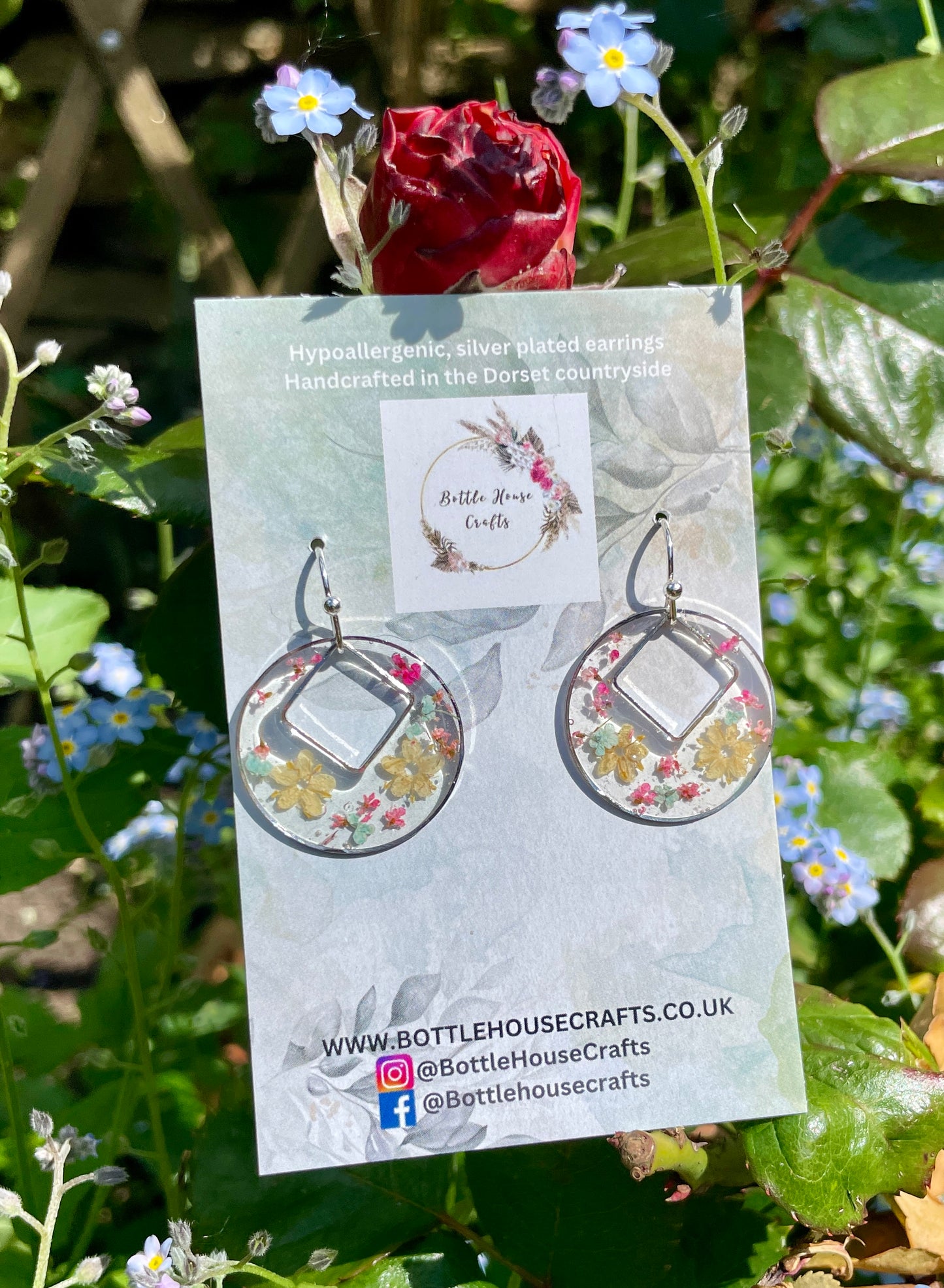 Trio floral drop earrings