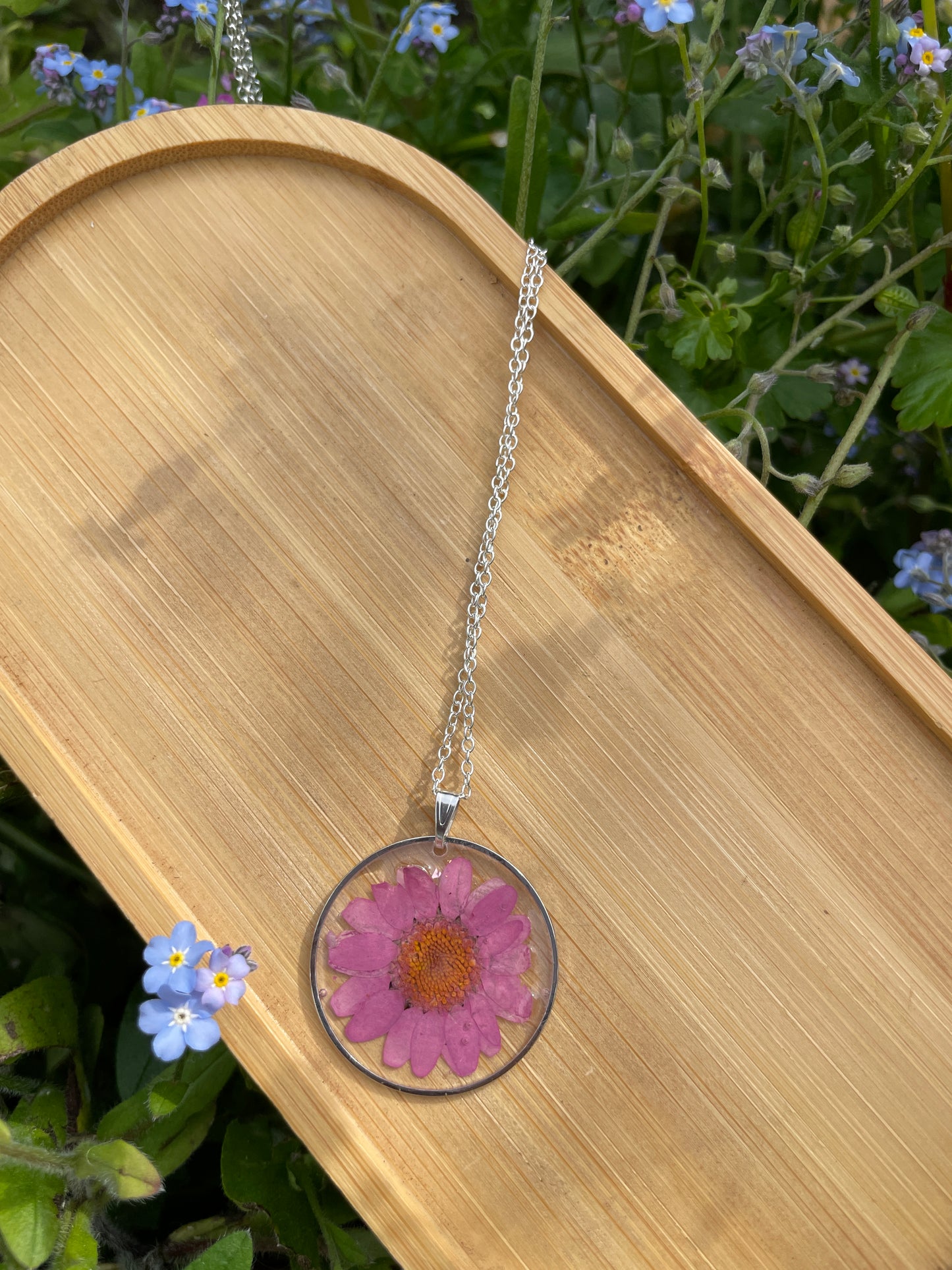 Pink burst necklace