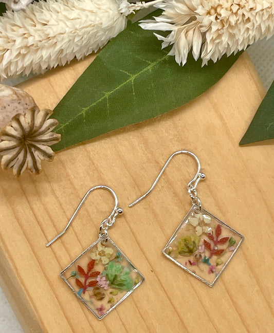 Colourful garden drop earrings