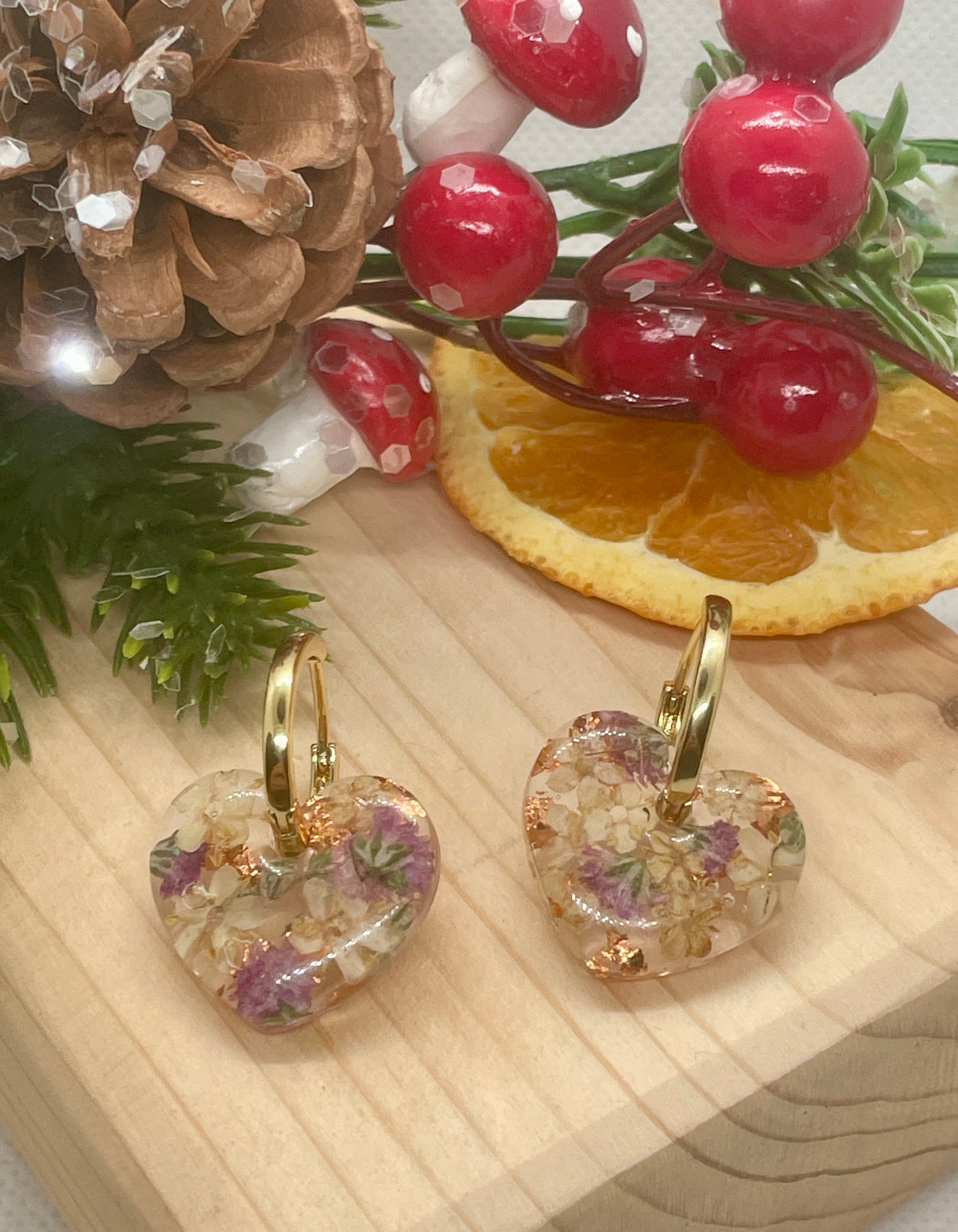 Love at Christmas hoop earrings