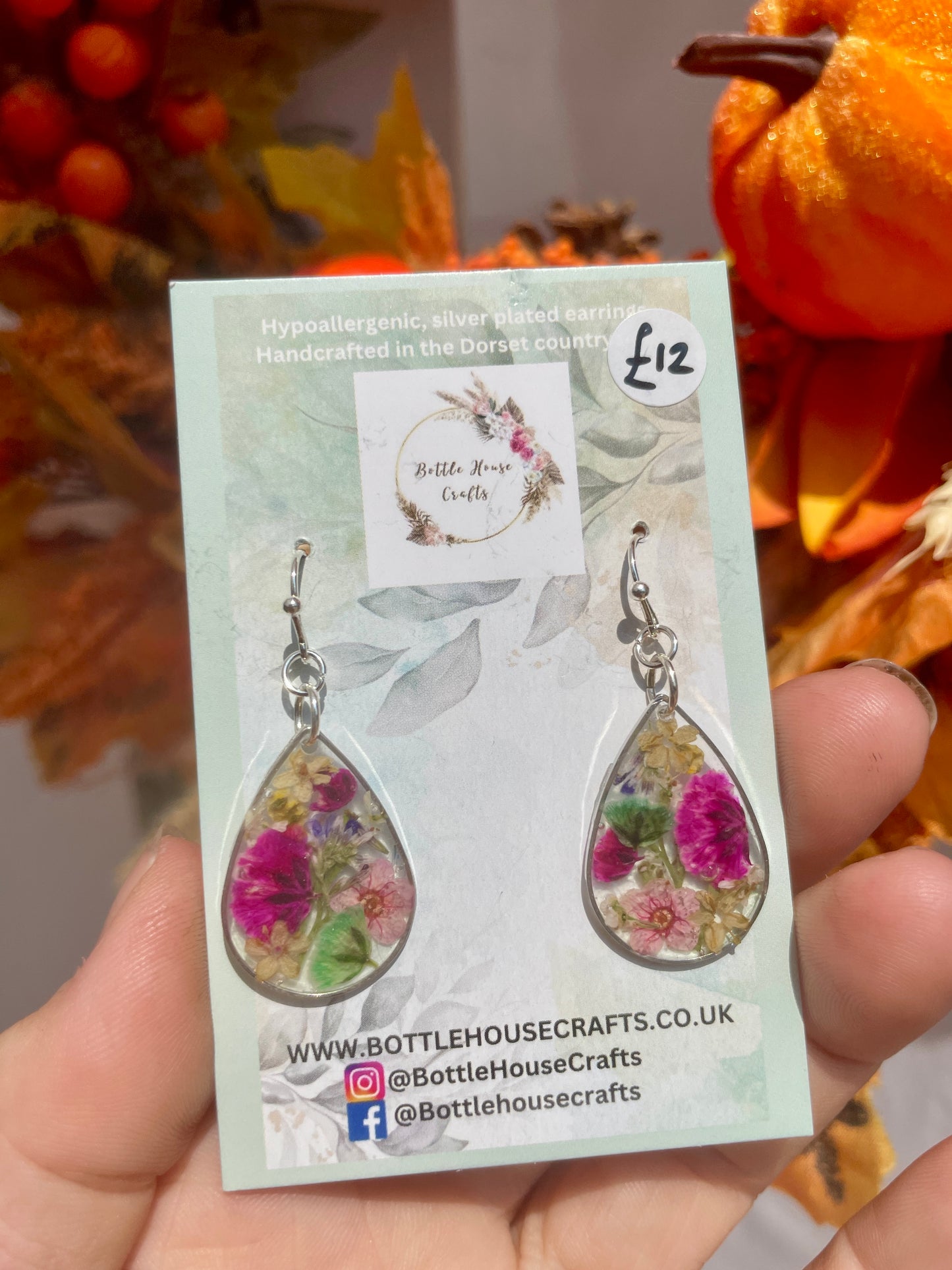 Colour burst teardrop earrings