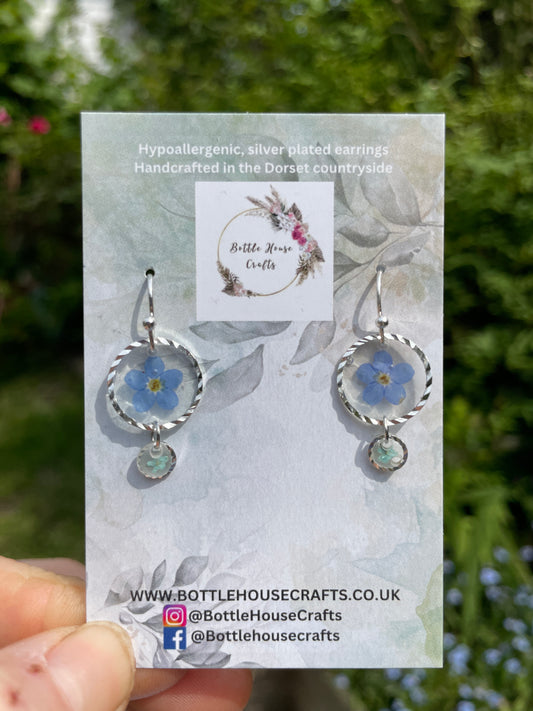 Forget me not double drop earrings