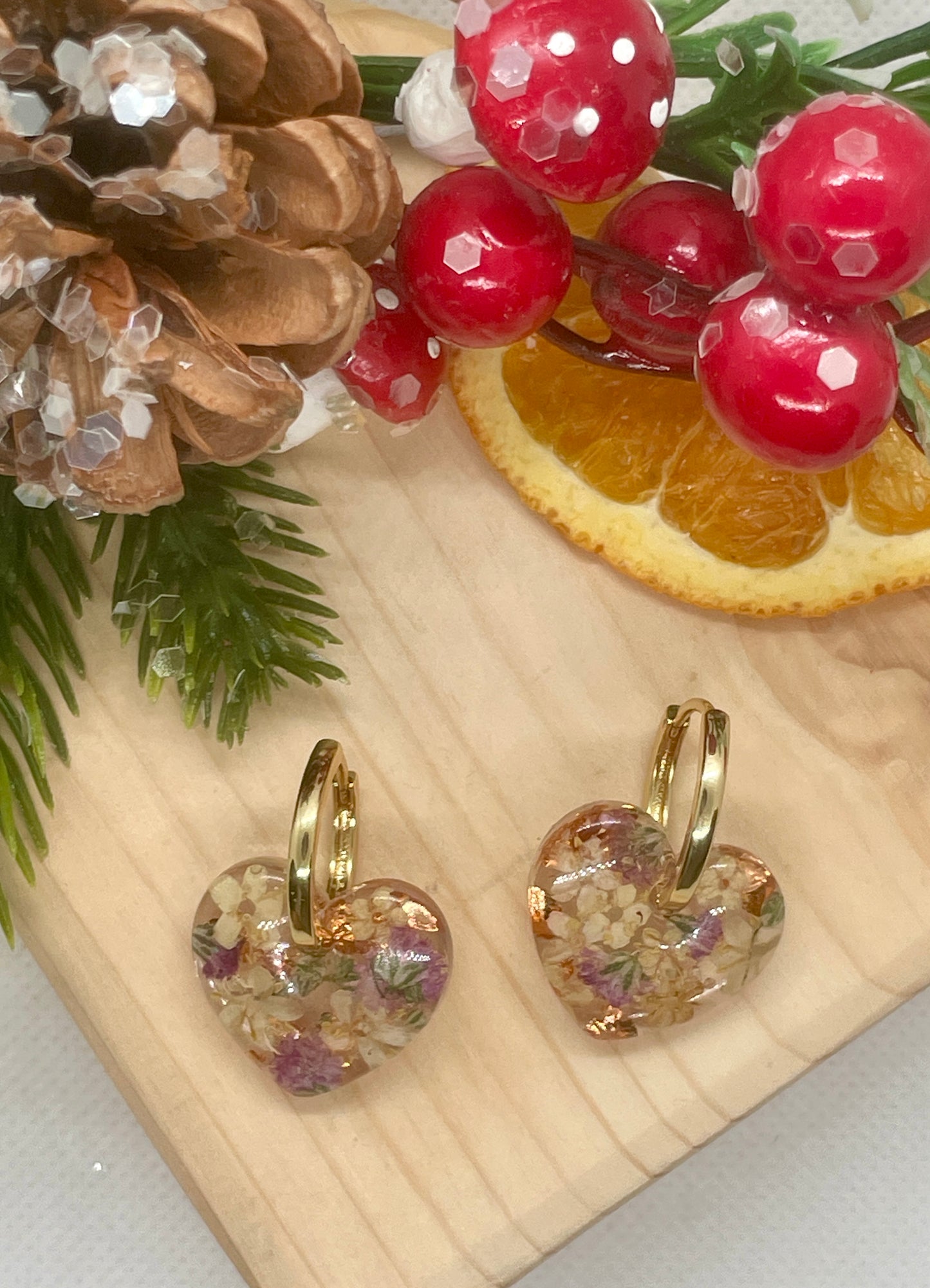 Love at Christmas hoop earrings