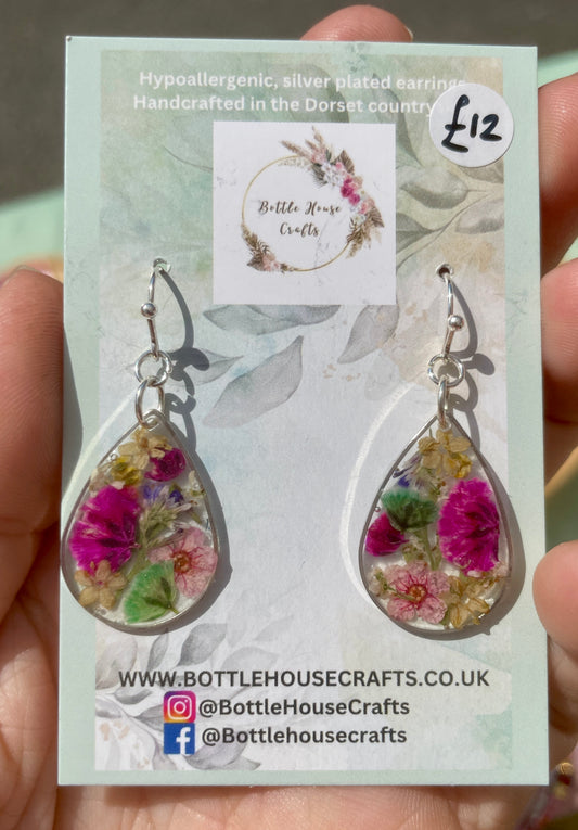 Colour burst teardrop earrings