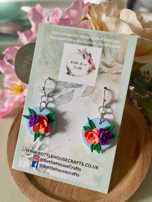 Delicate floral drop earrings