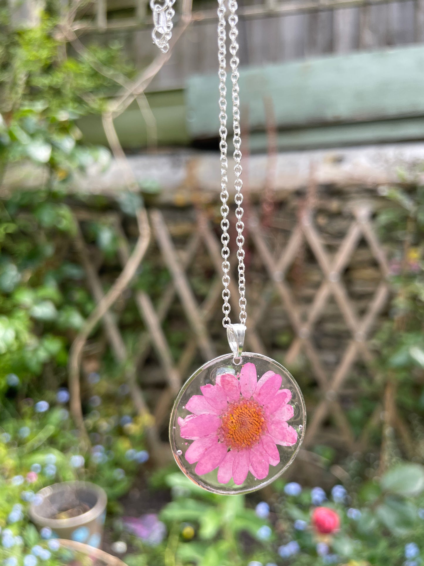 Pink burst necklace