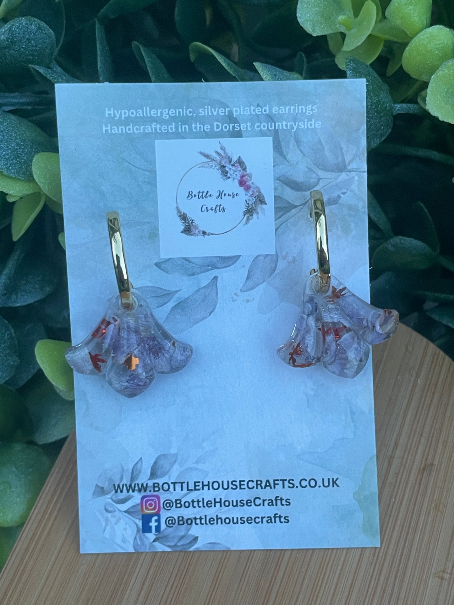 Hydrangea bell drop earrings