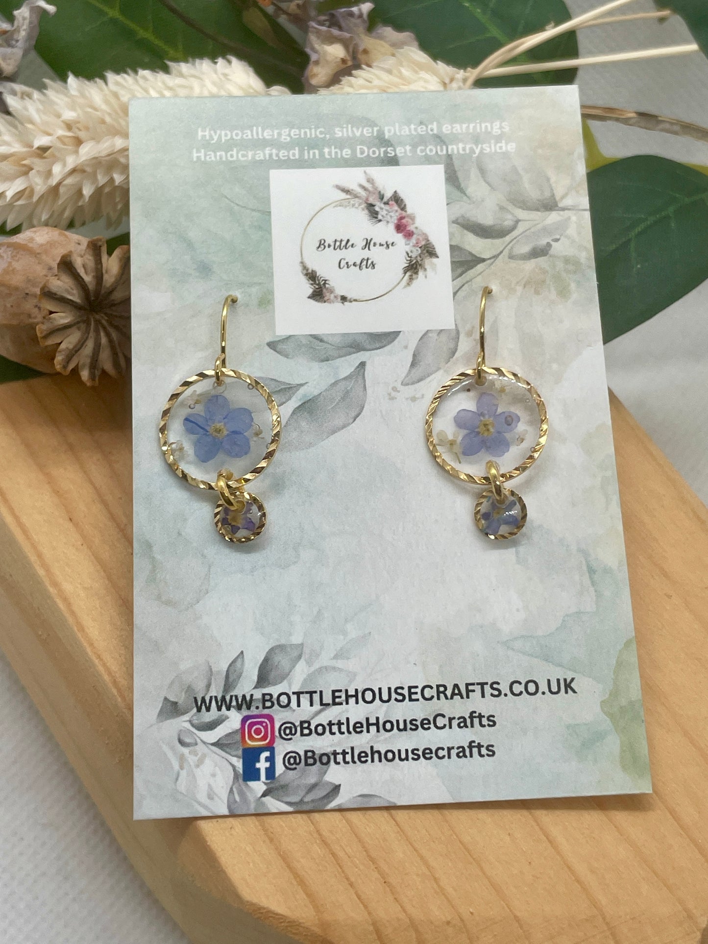 Gold double forget me nots