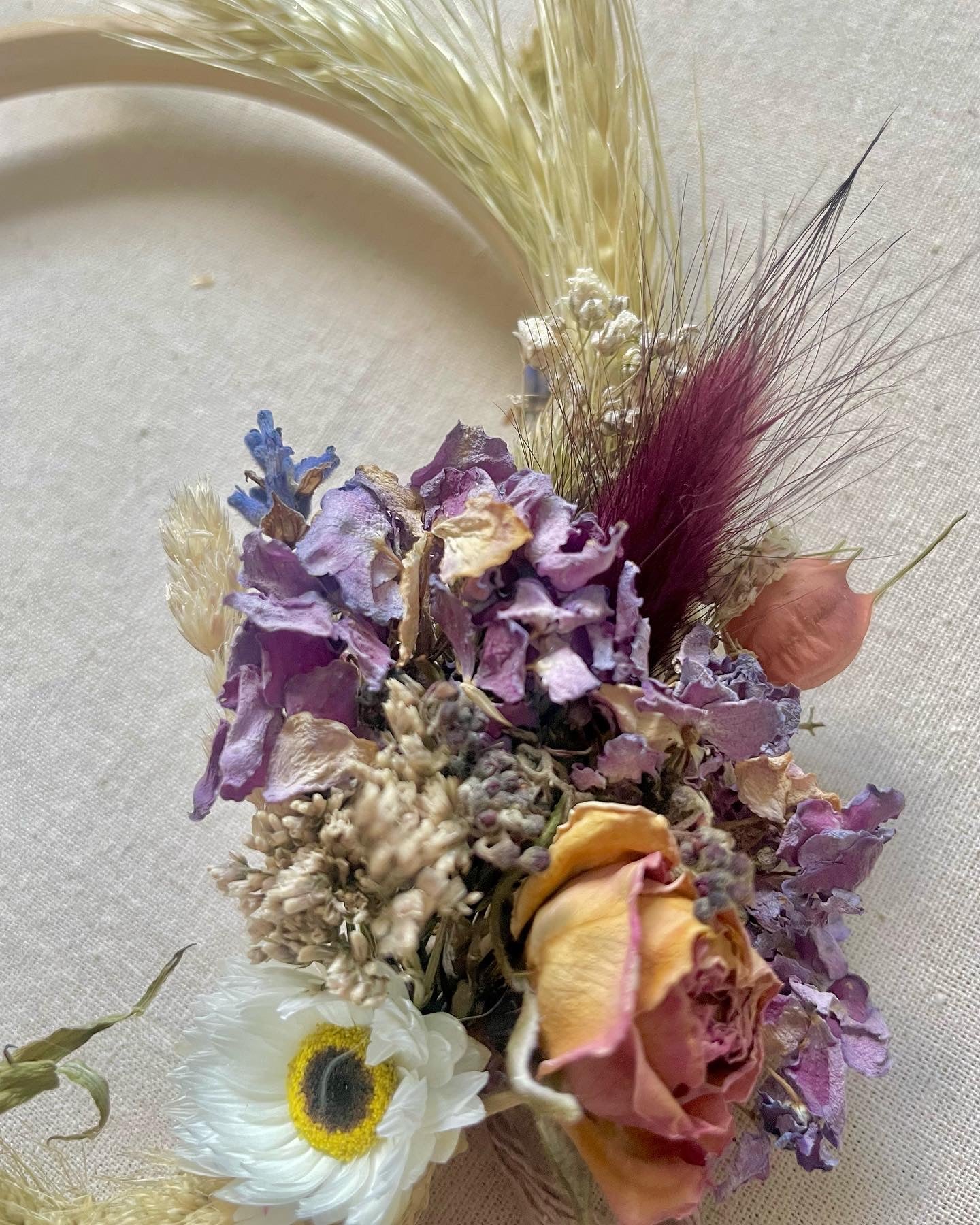 Dried flower wreath