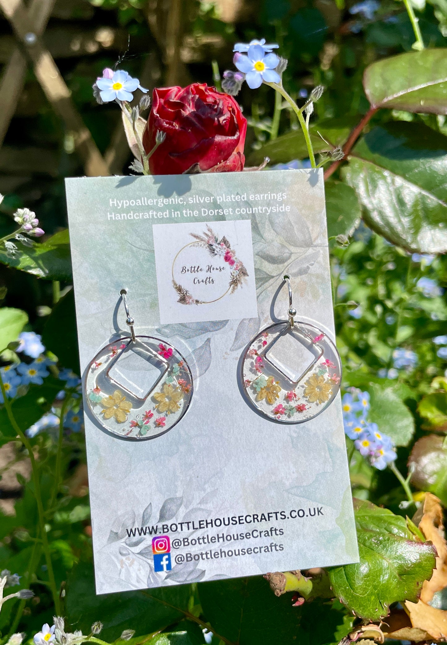 Trio floral drop earrings