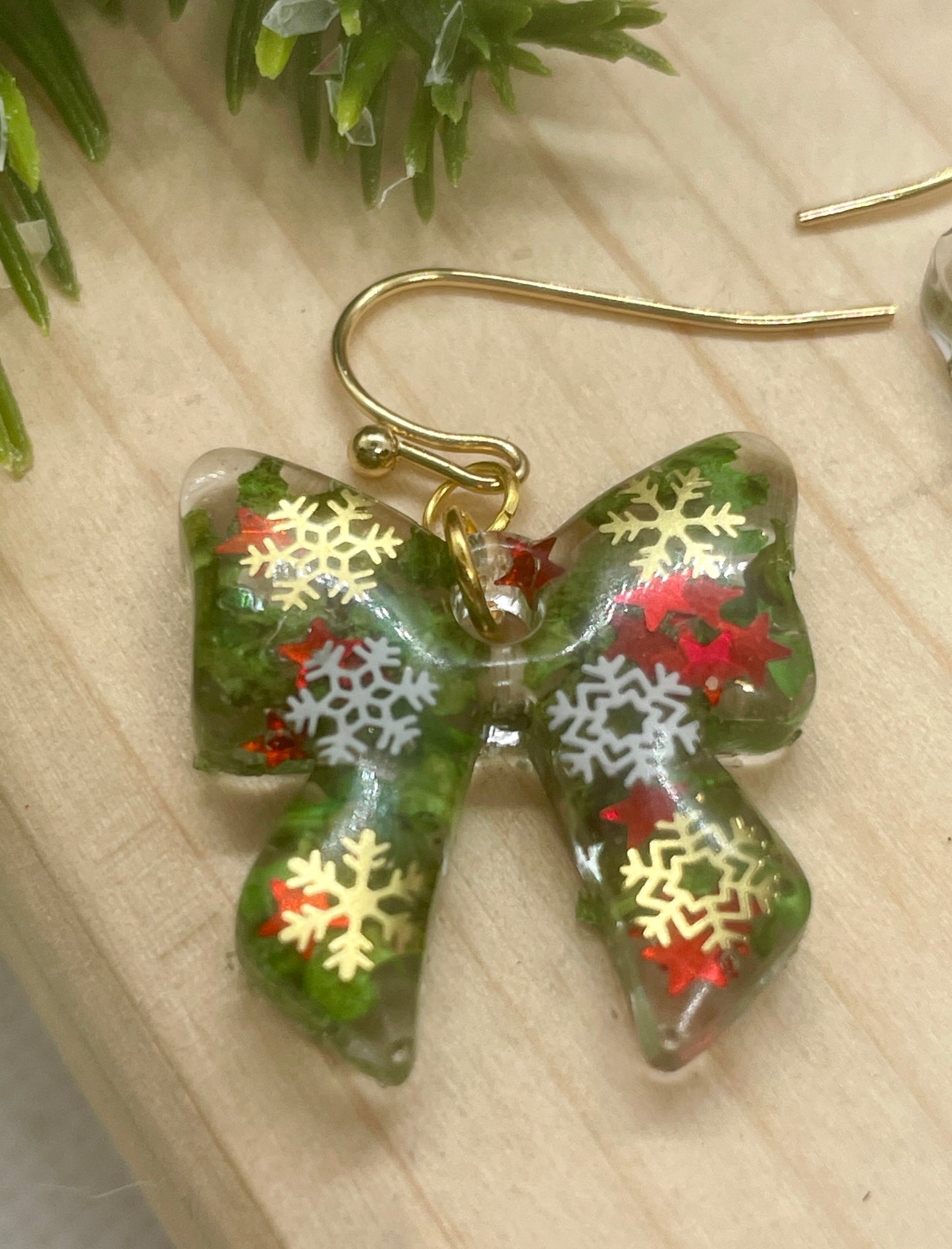 Christmas bow earrings