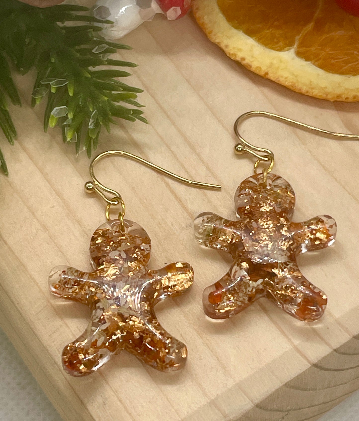 Gingerbread man earrings