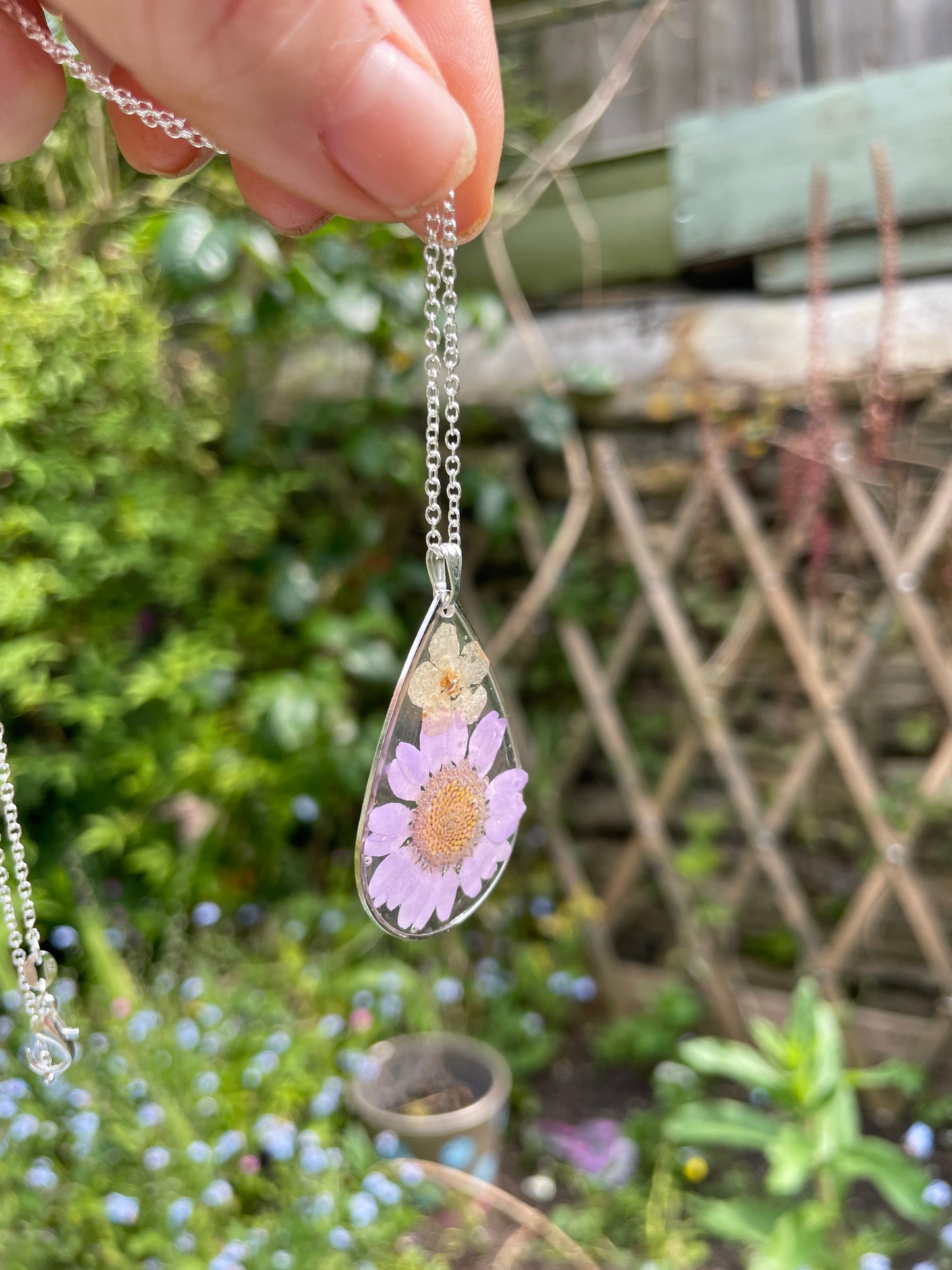 Lilac sunburst necklace