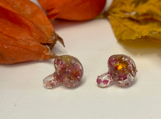Mushroom autumn rose studs
